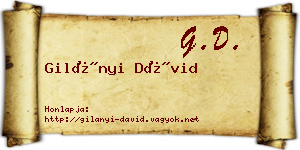 Gilányi Dávid névjegykártya