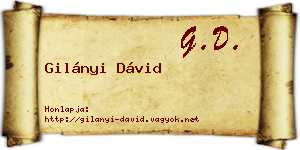 Gilányi Dávid névjegykártya